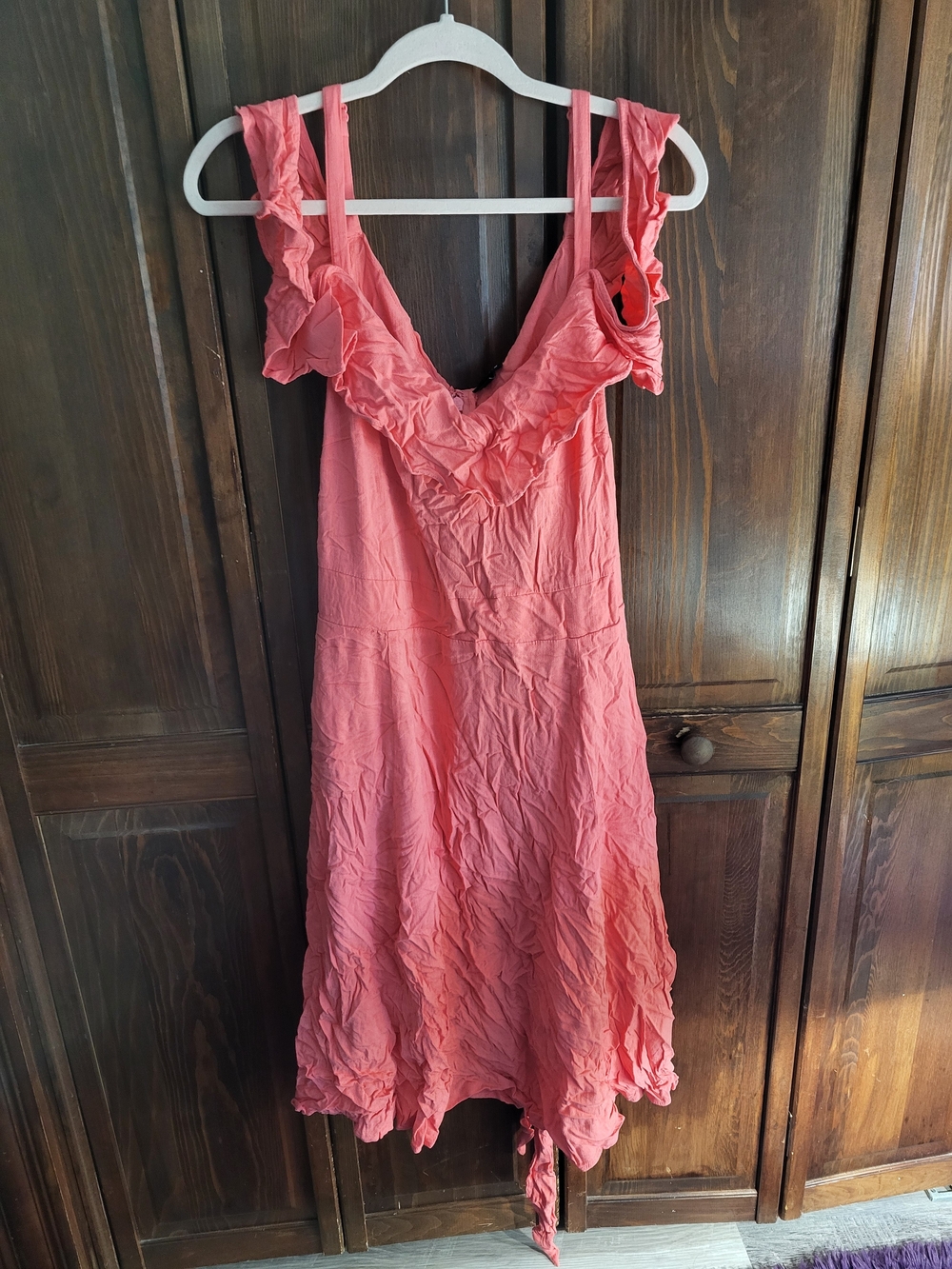 torrid Coral Ruffle Midi Dress